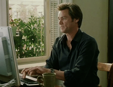 金凯瑞疯狂敲键盘